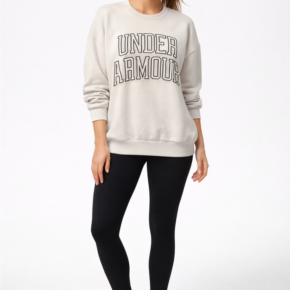 🆕 Under Armour UA Icon HWT Terry Oversized Crew Sweatshirt Women’s Large NWT